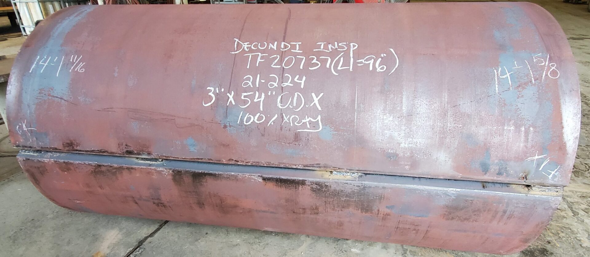 A large metal box with some writing on it