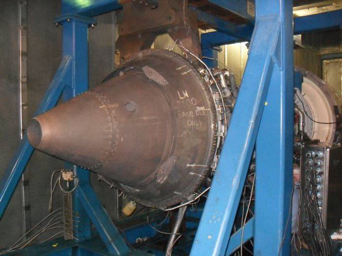 Conical metal nozzle in blue test rig
